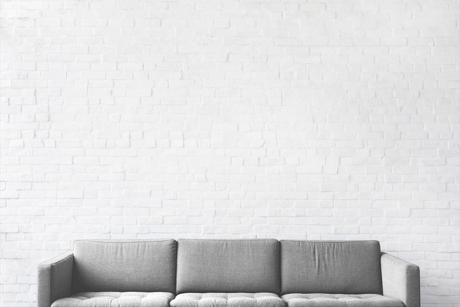 Мокап стена диван