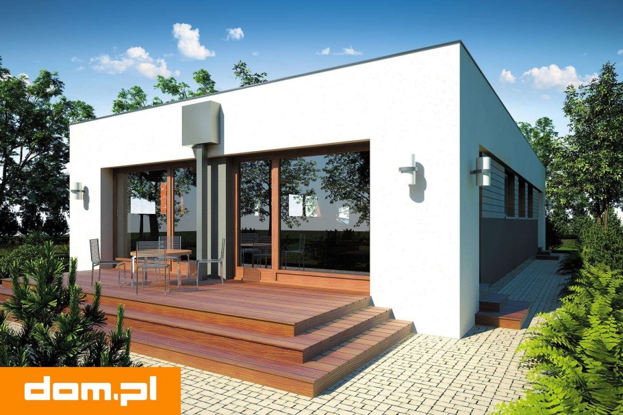 Одноэтажный дом с плоской