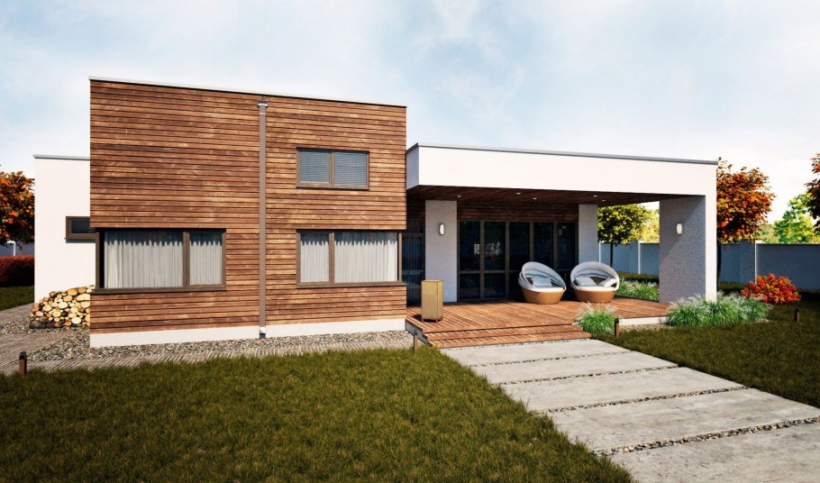 Канадский дом с плоской крышей