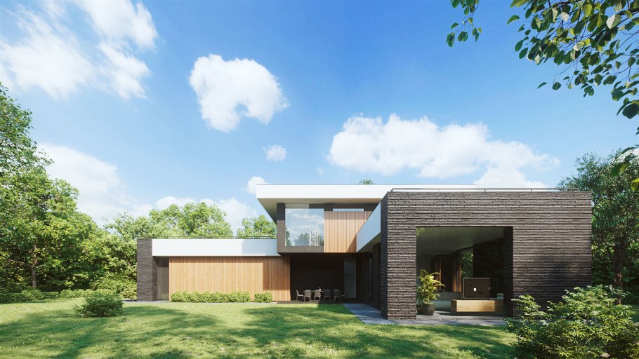 Маленький домик с плоской крышей