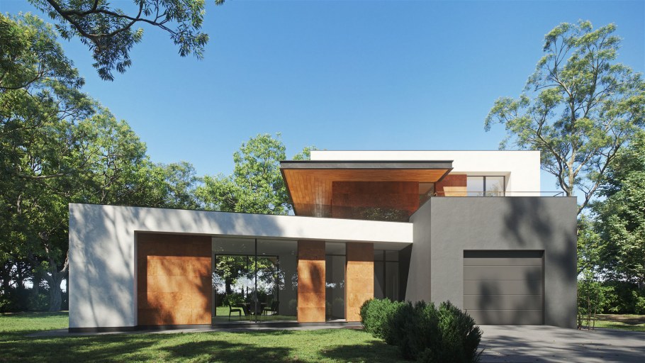 Современный дом с плоской крышей