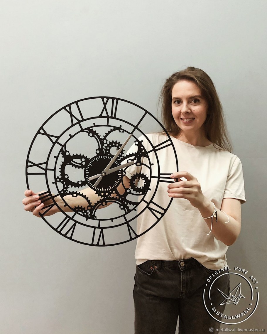 Часы настенные из металла в стиле лофт
