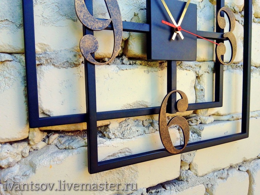 Часы настенные из металла в стиле лофт