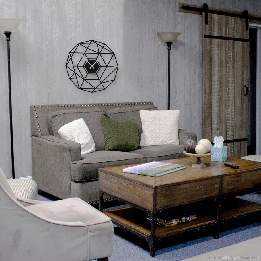 Настенные часы в стиле лофт большие