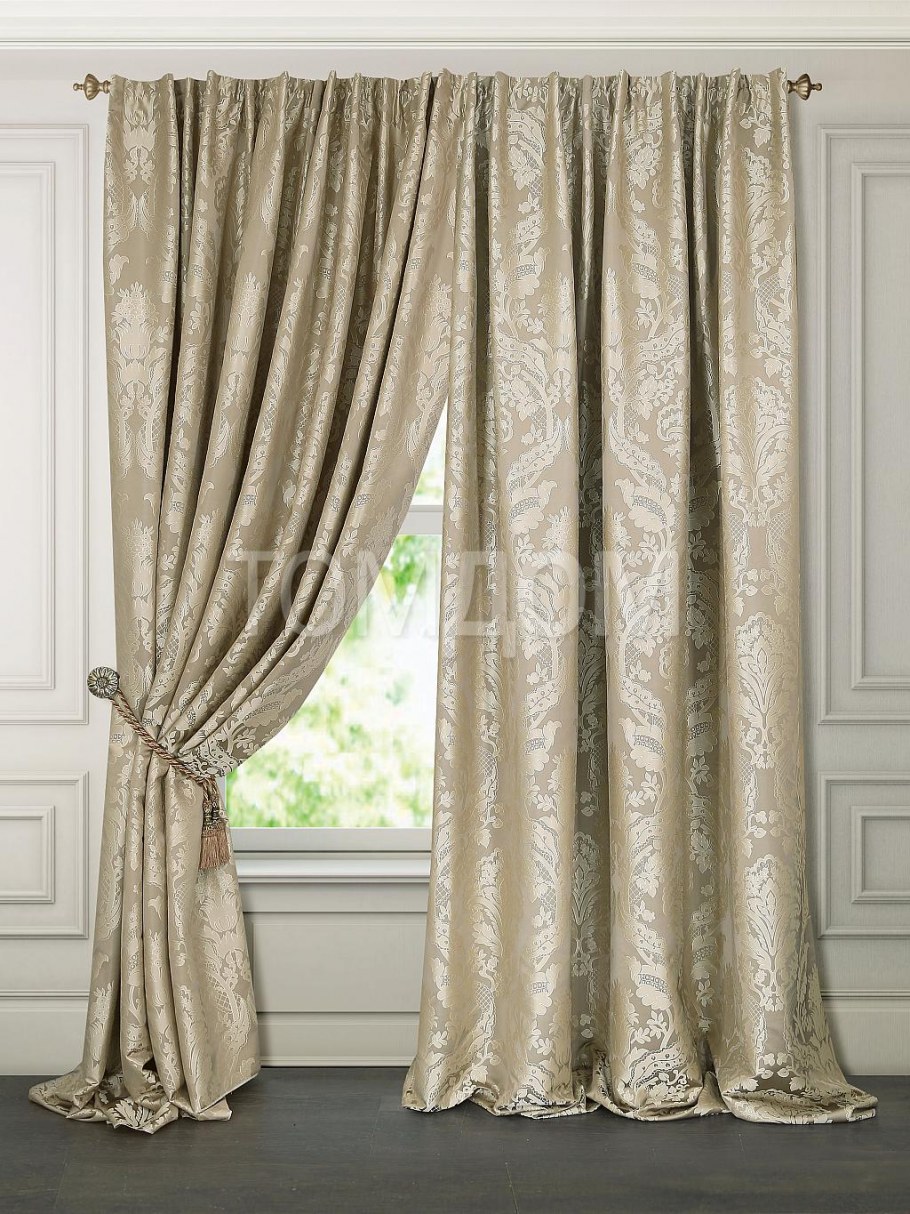 Шторы серые с золотом