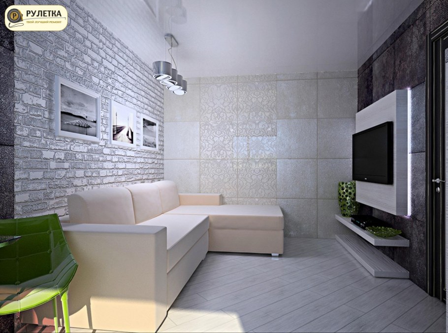 Однокомнатная квартира в стиле белый лофт