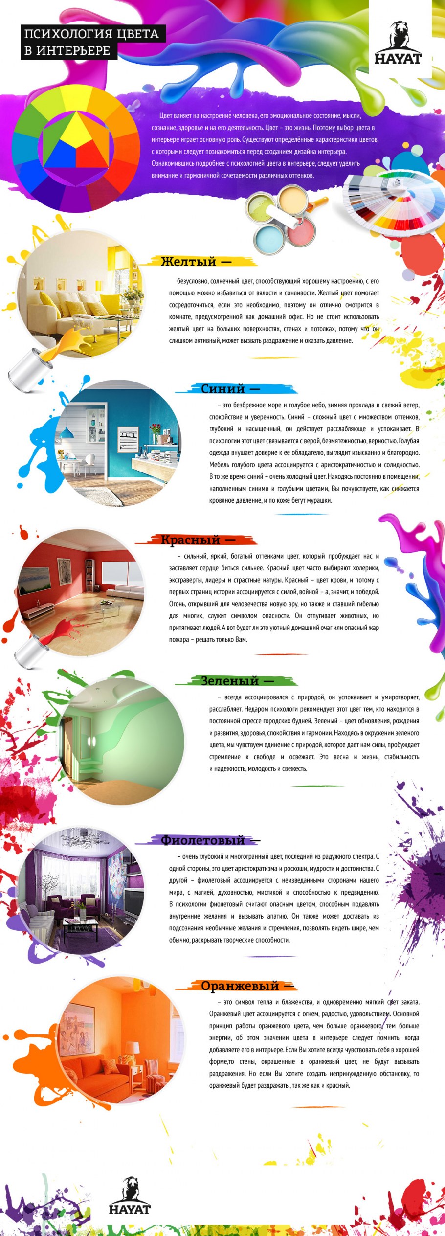 Спальня в ярких тонах