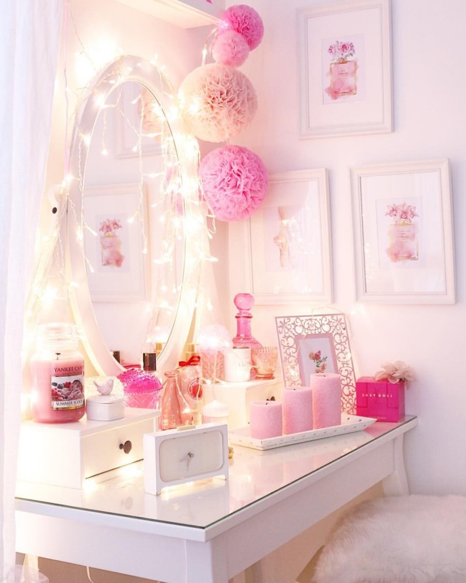 Стиль интерьера в розовых гламурных цветах