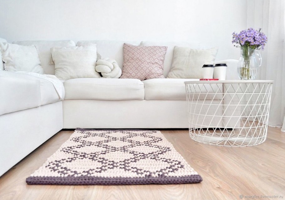 Ковер из трикотажной пряжи прямоугольный