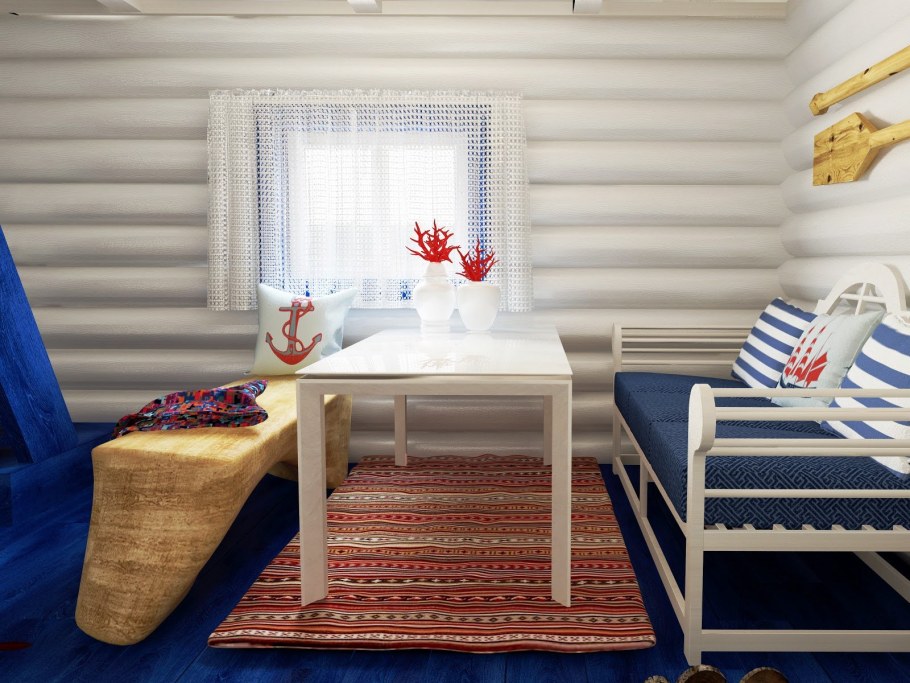 Интерьер бани в скандинавском стиле