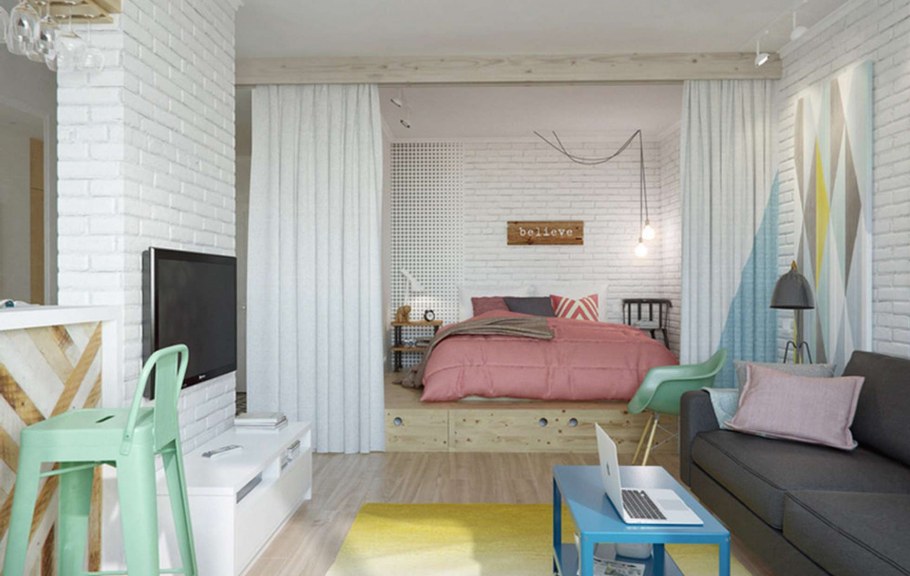 Сканди стиль в интерьере гостиной