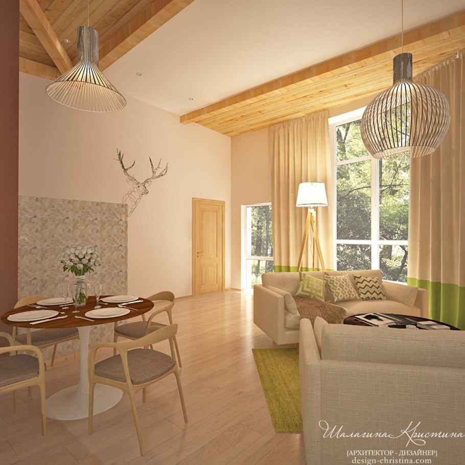 Интерьеры загородных домов эконом