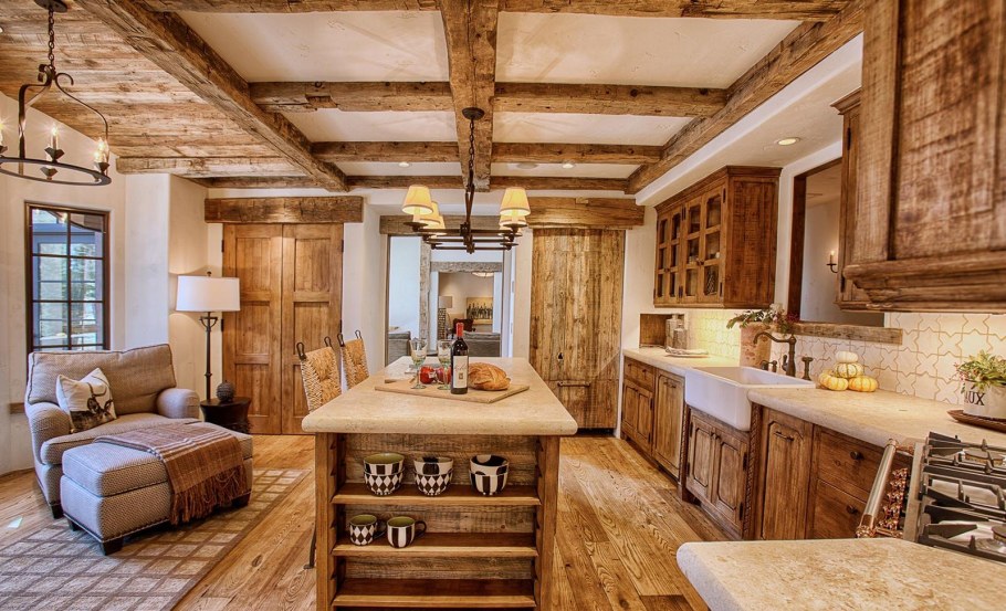 Интерьер рустикальный стиль Шале