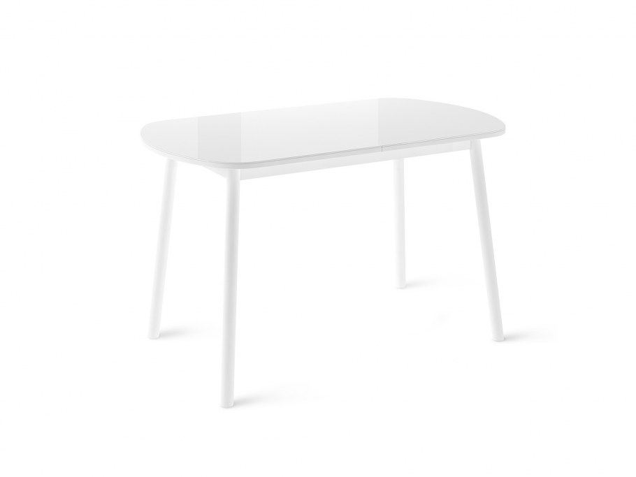 Стол раздвижной Leset мидел металл белый/стекло белое