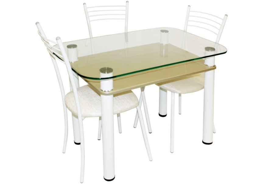 Обеденная группа белый муар