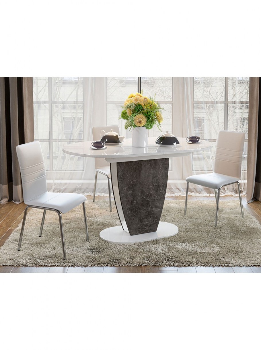 Стол обеденный «Монреаль» Тип 1 (белый глянец/моод темный)