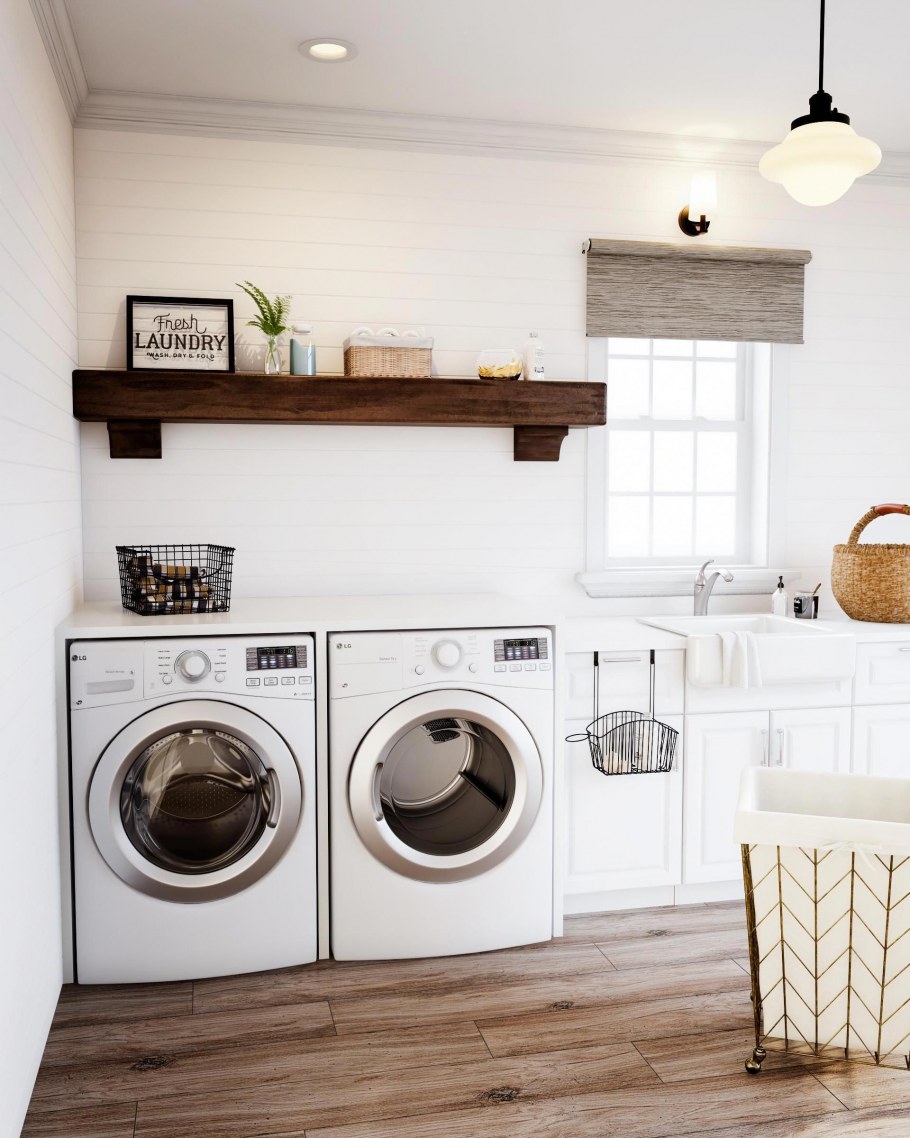 Прачечная в стиле фармхаус
