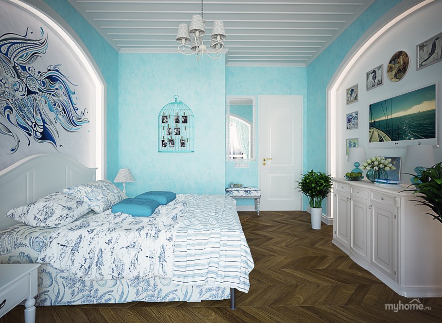 Люкс номер в бирюзово-голубых тонах