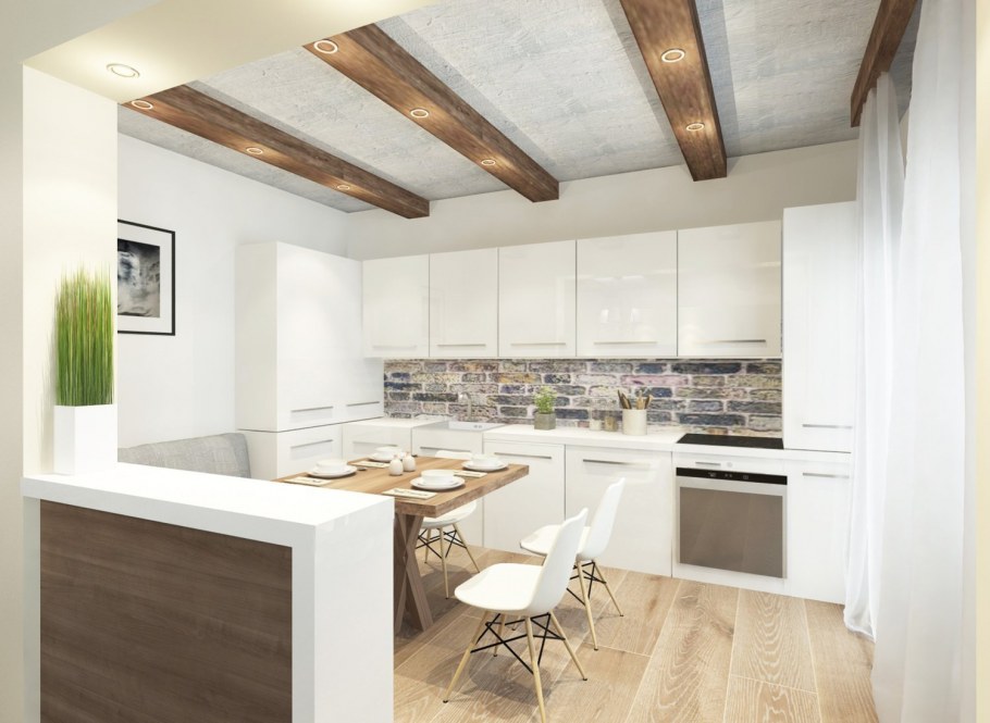 Кухня лофт 9м2