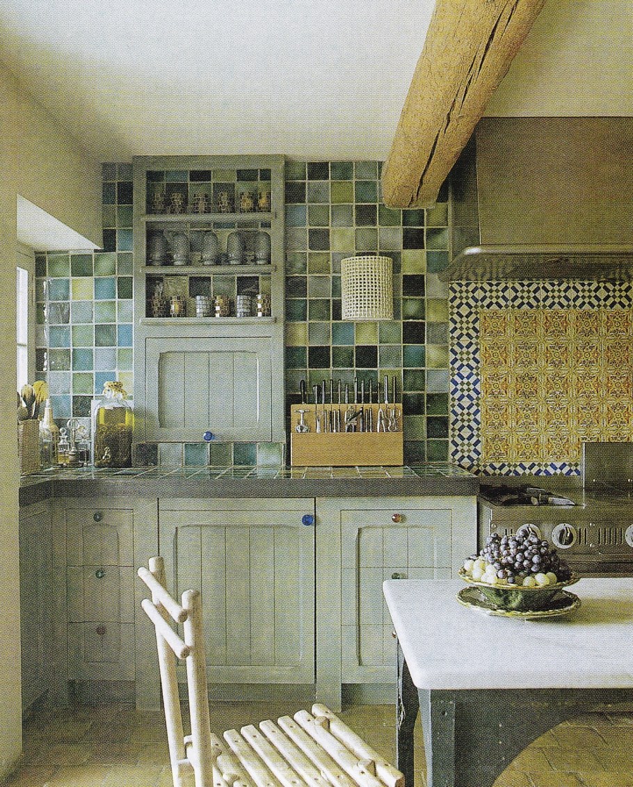 Кухонный фартук в стиле Прованс из плитки