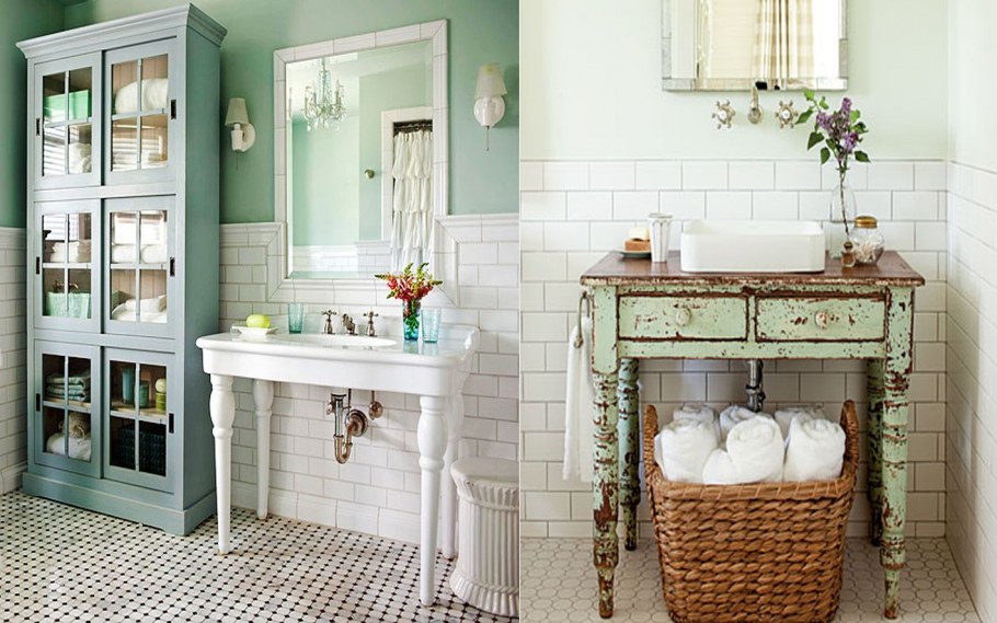 Стиль Shabby Chic ванная