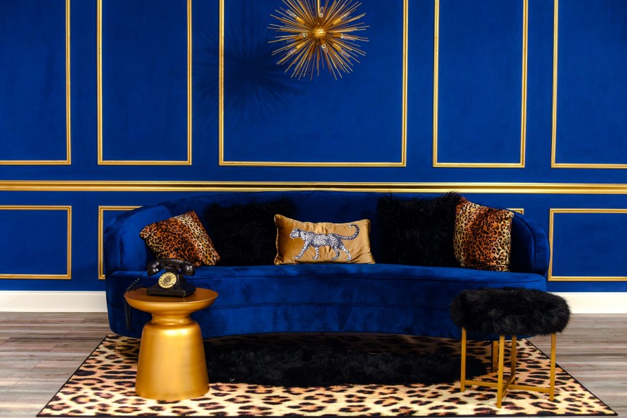 Сине желтый интерьер
