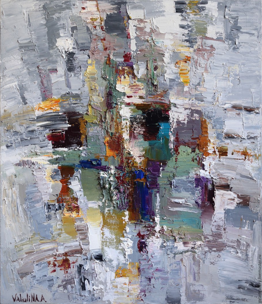 Абстрактная живопись в серых тонах