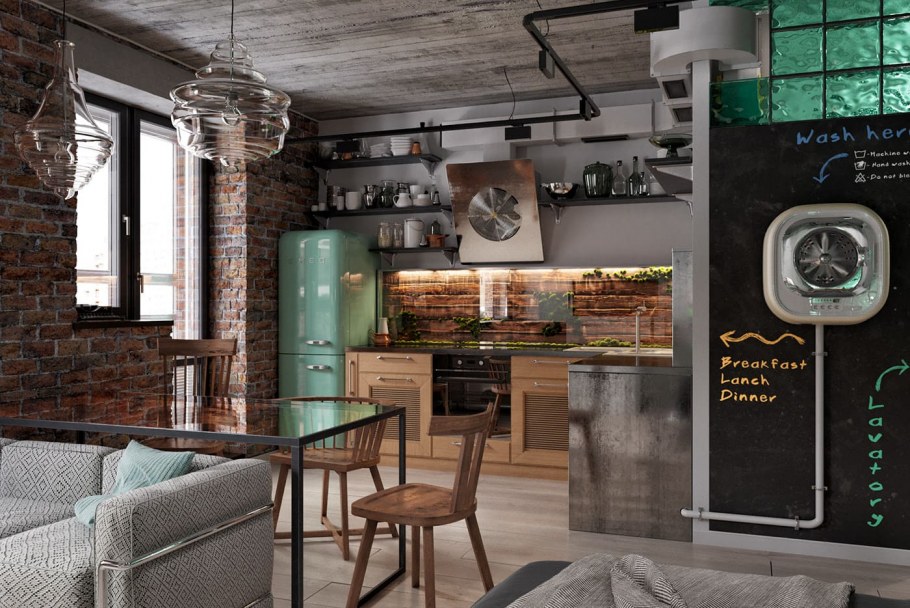 Кухня лофт 2400х1600