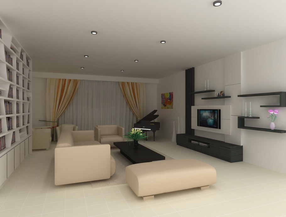 Интерьер гостиной для 3d Max