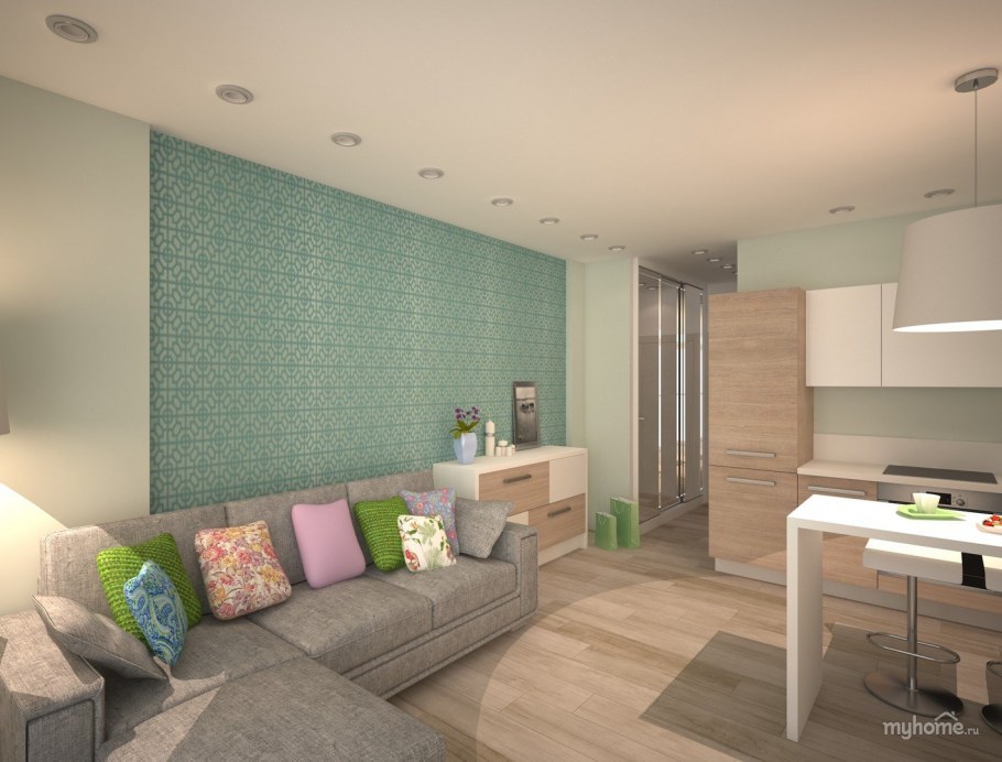 Квартира студия цветовые решения