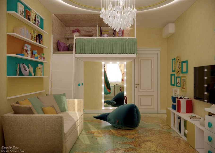 Детская комната в проходной комнате