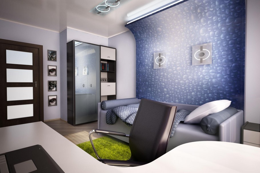 Комната 16 кв м спальня для подростка