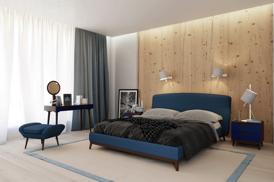 Кровать Сканди Лайт сапфир арт 160х200