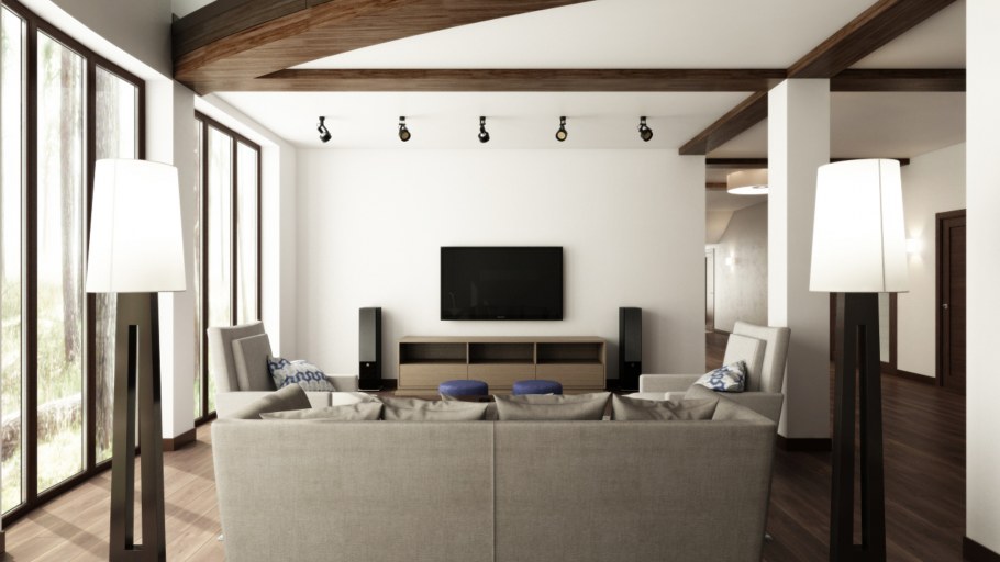 Освещение в интерьере гостиной