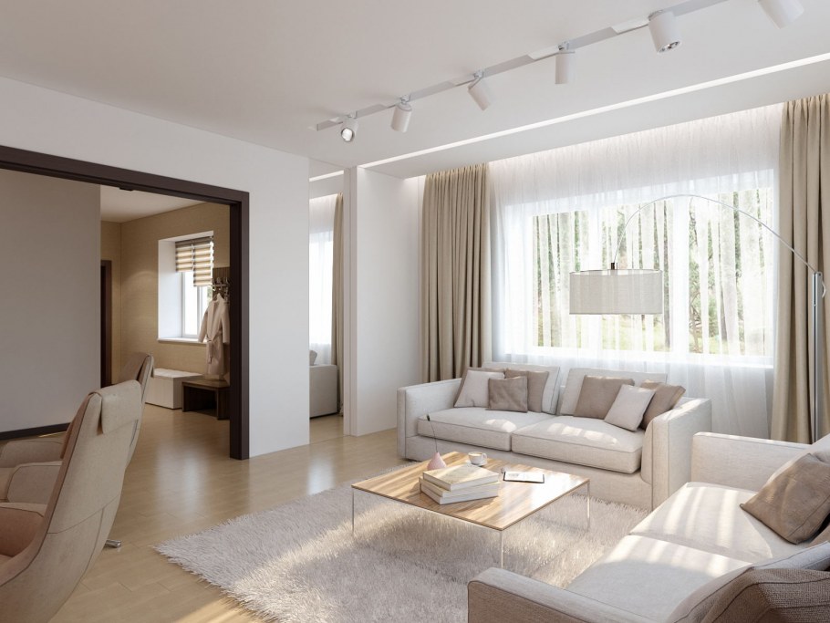 Гостиная неправильной формы