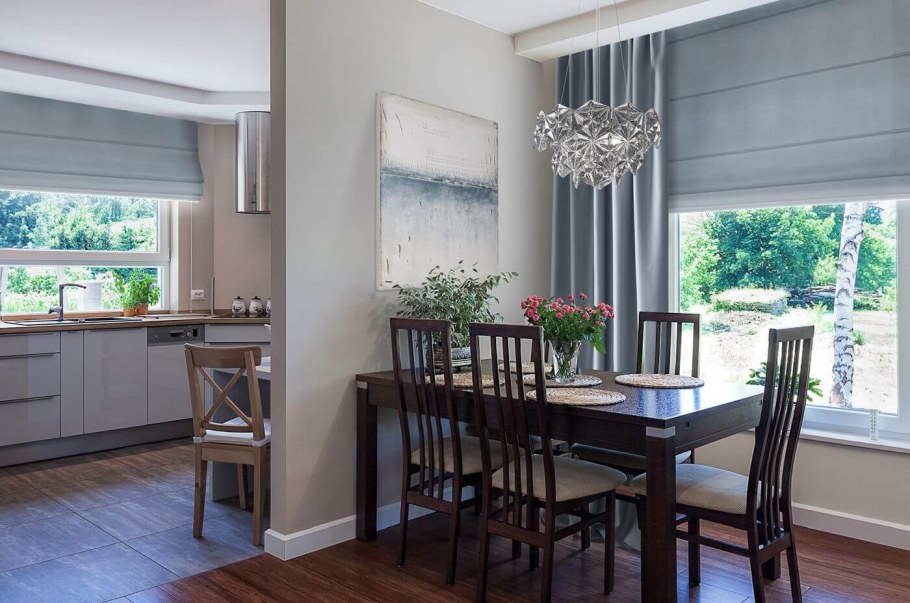 Интерьер кухни в розовых тонах