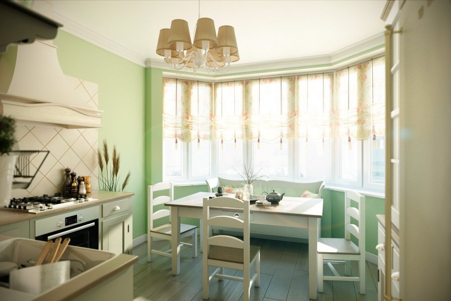 Обеденная зона в эркере