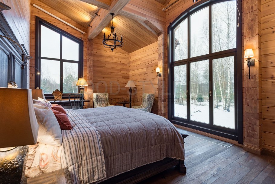 Спальня в скандинавском стиле в загородном доме