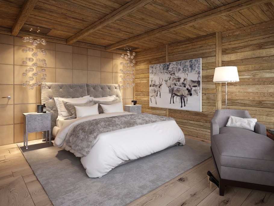 Спальня в стиле бруса