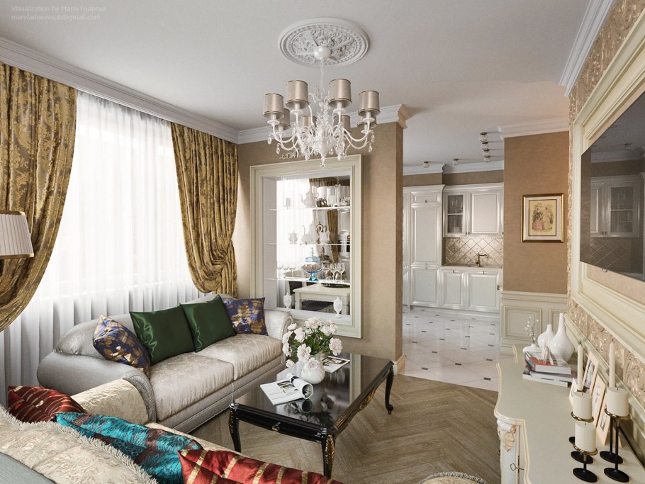 Однокомнатная квартира в стиле классика