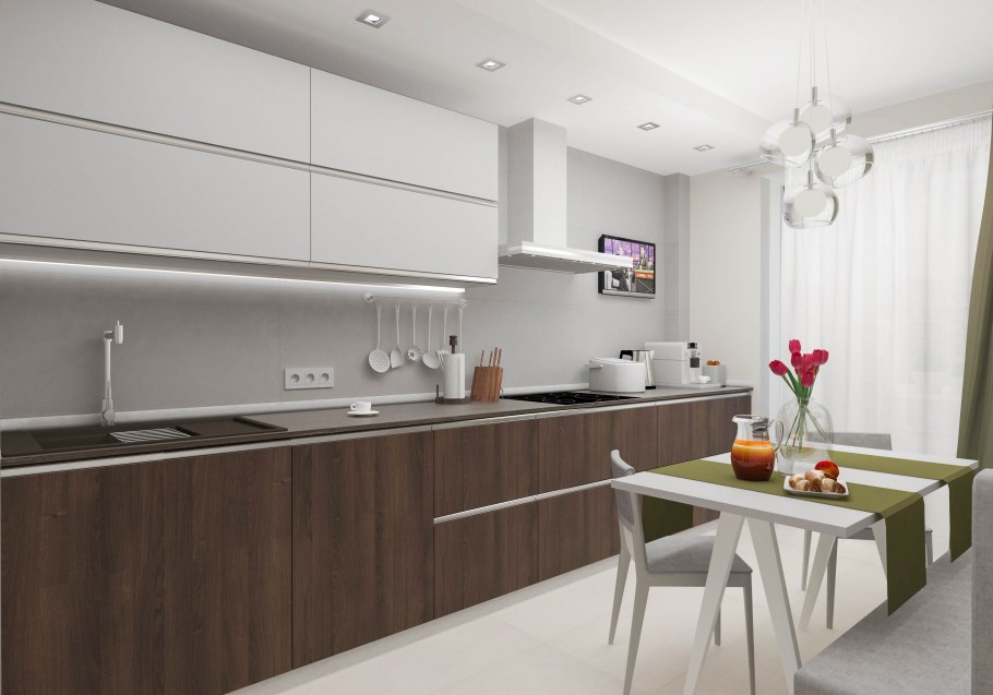 Шторы на кухню на одну сторону