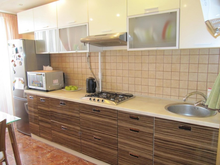 Кухни зебрано темный низ светлый верх