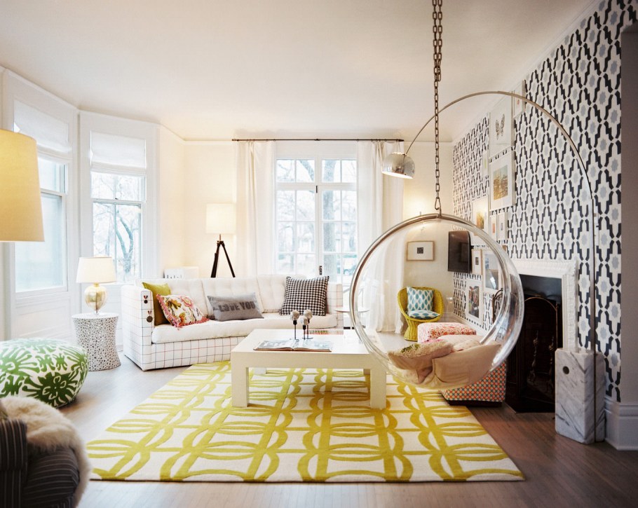 Подвесное кресло в интерьере