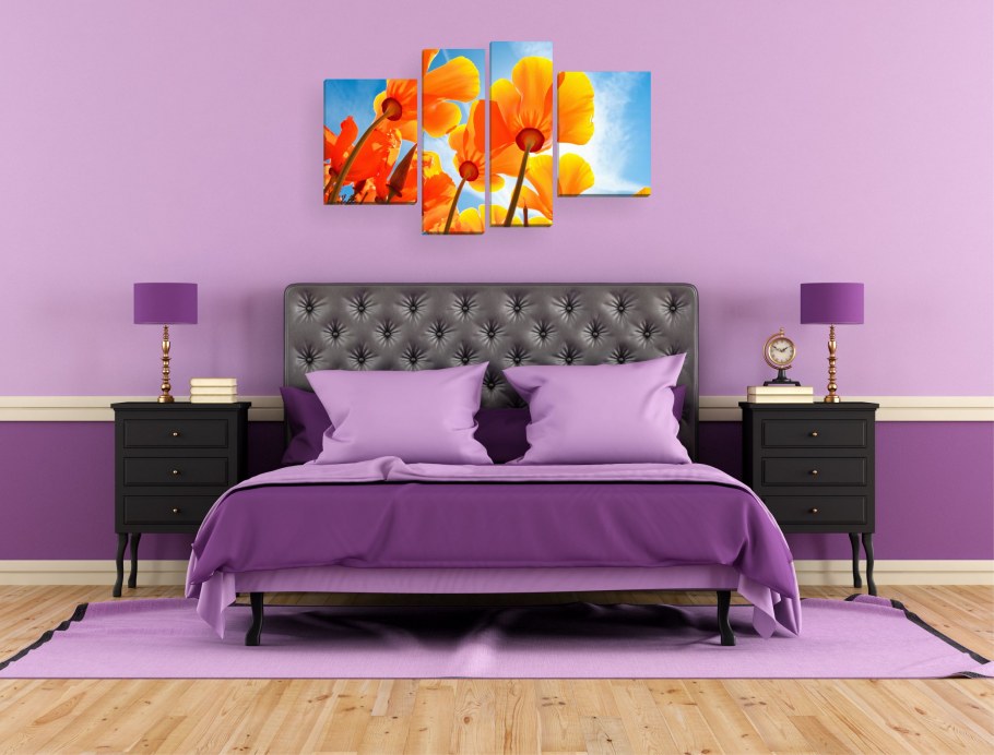 Сиреневые стены в интерьере