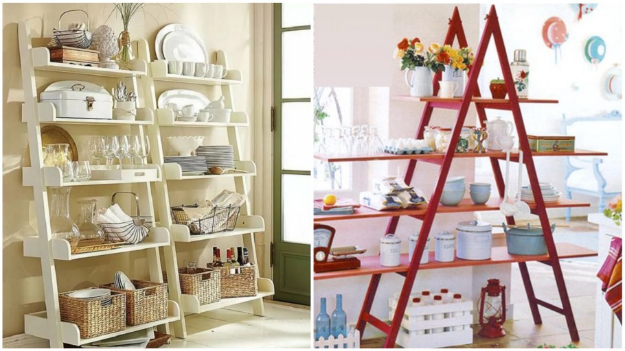 Лестница или стремянка в интерьере для хранения обуви