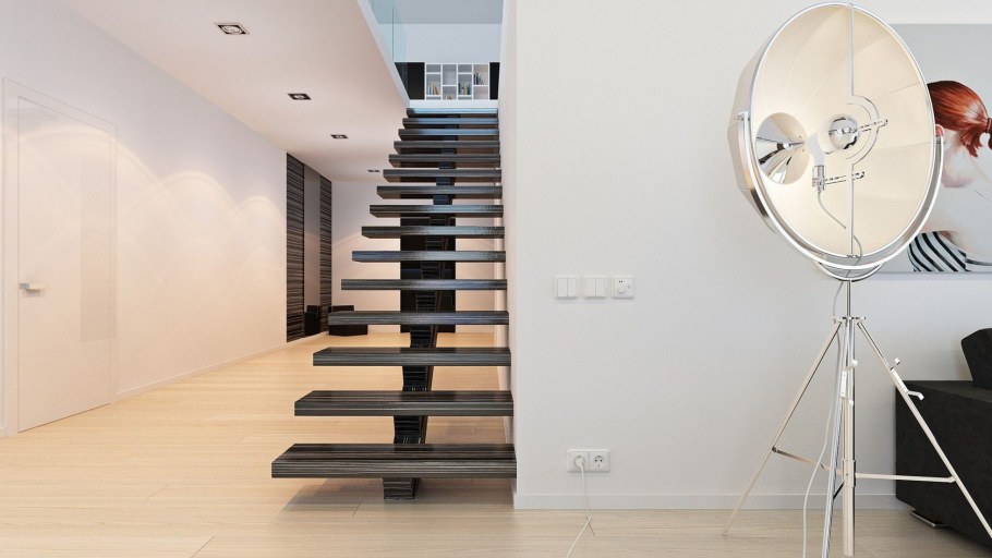 Книжный стеллаж в гостиной