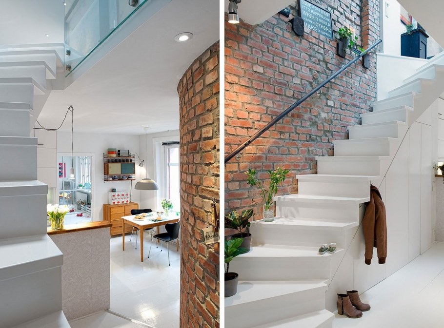 Лестница в скандинавском стиле в частном доме