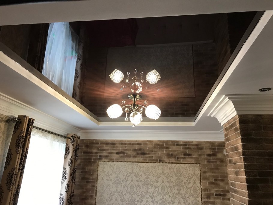 Натяжной потолок в зал с фотопечатью 12 квадратных метров