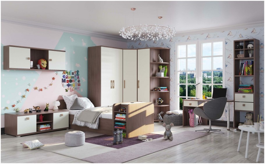 Кровать чердак лазурит