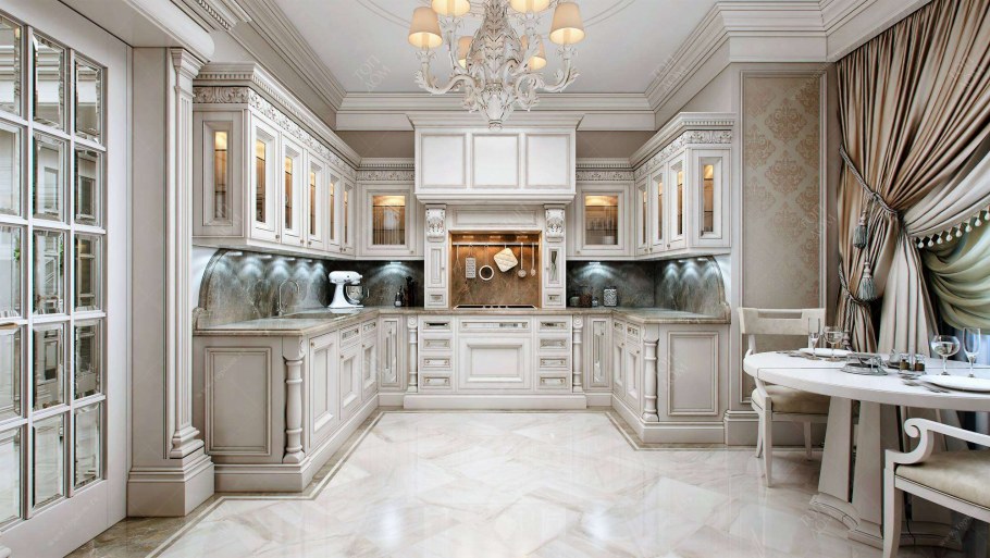 Кухни в классическом стиле в светлых тонах